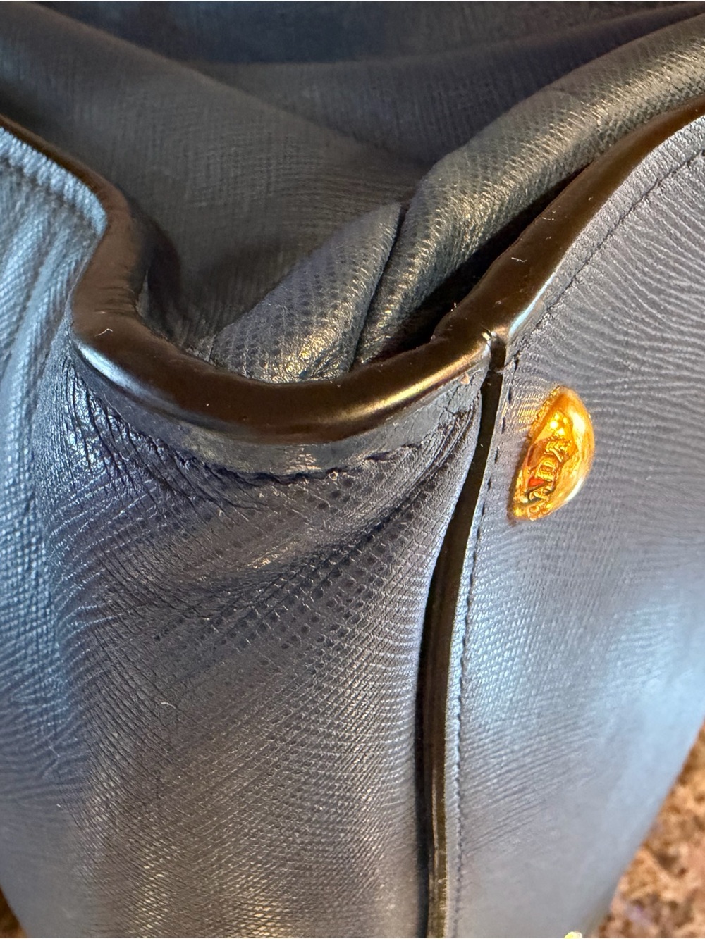 PRADA Saffiano Leather Triple compartment Bag-blue - Picture 5 of 16